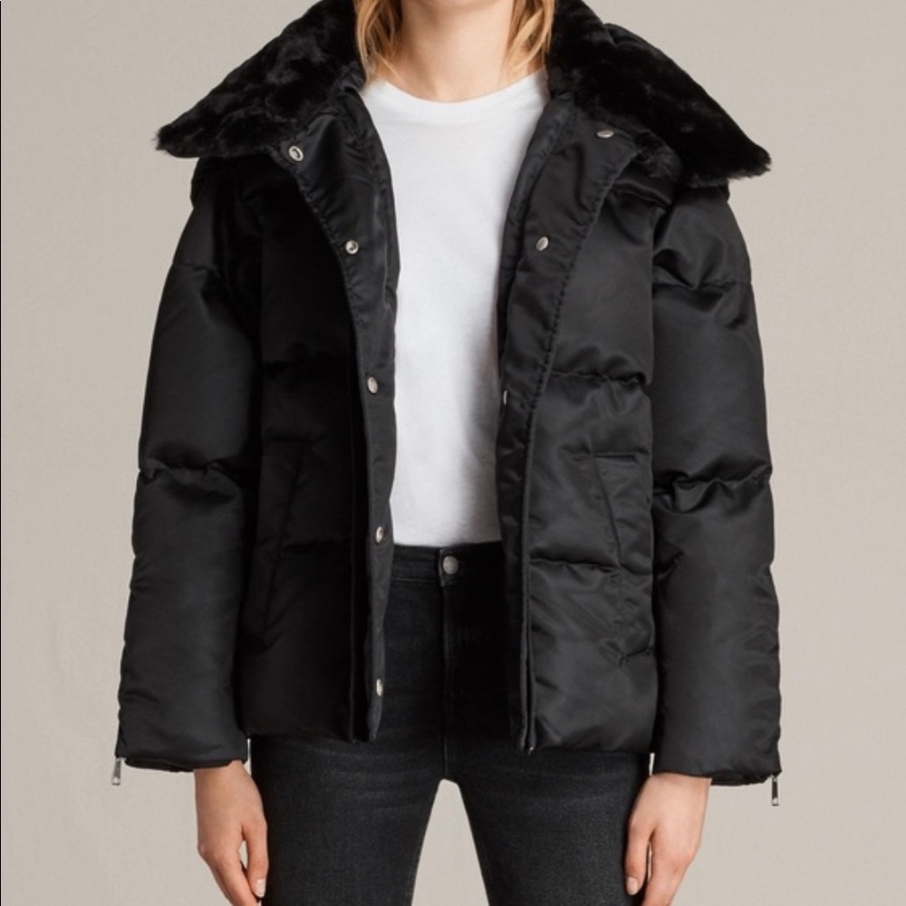 AllSaints Pax Puffer Coat in size XS
